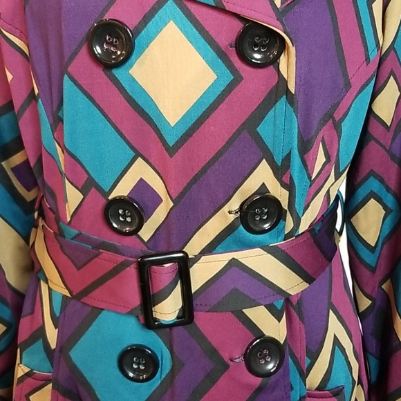 Mason Thomas Colorful jacket w/belt size X-Lrg - Picture 6 of 12